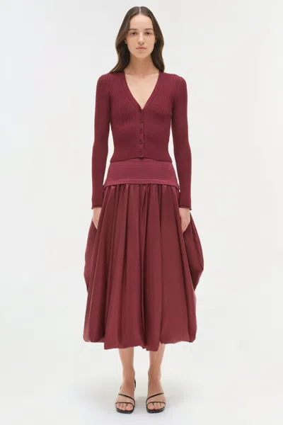 Simkhai Women's Ailany Knit Cardigan In Cranberry In Burgundy