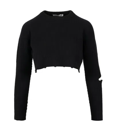A Paper Kid Woman Sweater Black Size L Viscose, Polyester, Polyamide In Black