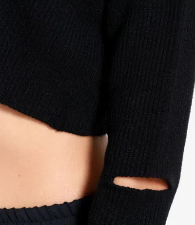 A Paper Kid Woman Sweater Black Size L Viscose, Polyester, Polyamide In Black