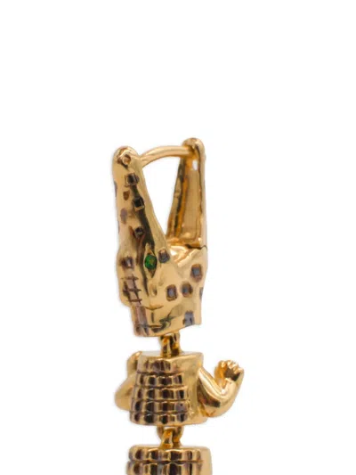 18KT YELLOW GOLD CROCODILE-HEAD EARRINGS