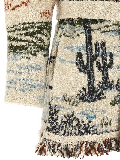 Alanui Sunset Riders Cardigan Knitwear Beige In Neutral