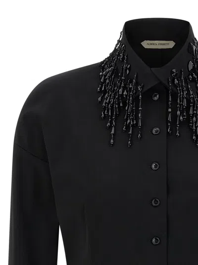 Alberta Ferretti Embellished Collar Fitted Silhouette Long Sleeves In Black