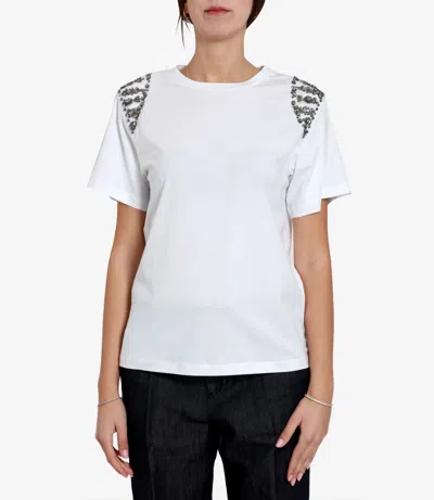 Alberta Ferretti T-shirt With Round Neck And Short Sleeves In White
