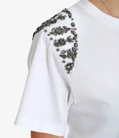 Alberta Ferretti T-shirt With Round Neck And Short Sleeves In White
