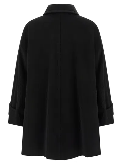 Alberto Biani Double-breasted Wool Coat In Black