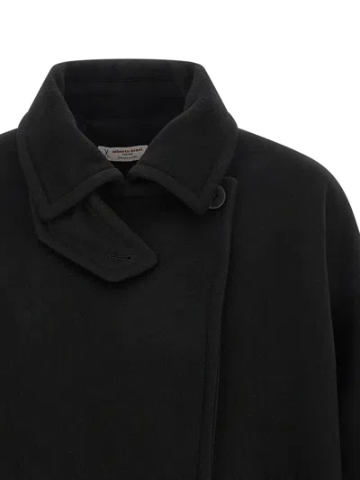 Alberto Biani Double-breasted Wool Coat In Black