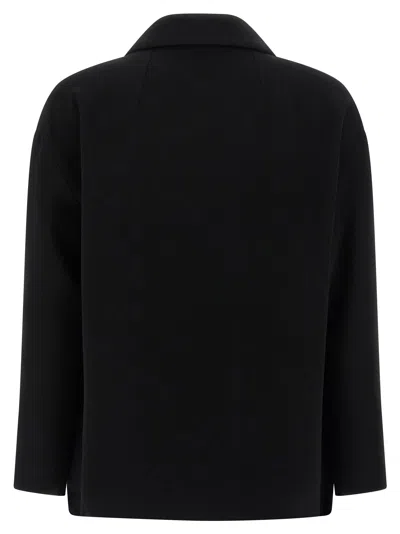 Alberto Biani Single-breasted Two-button Blazer With V-neck Lapels In Black
