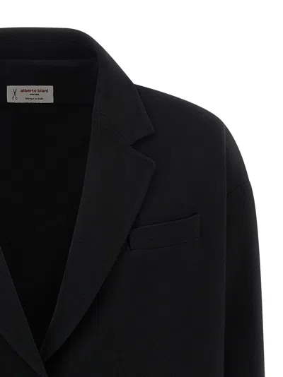 Alberto Biani Single-breasted Two-button Blazer With V-neck Lapels In Black