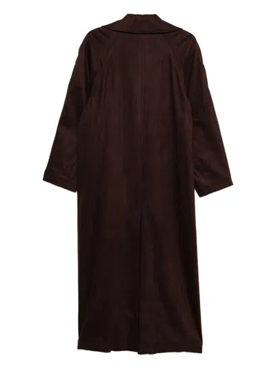 Alysi Double-breasted Trench Coat In Burgundy