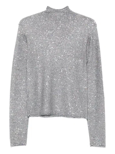 Alysi Turtle-neck Sweater In Gray
