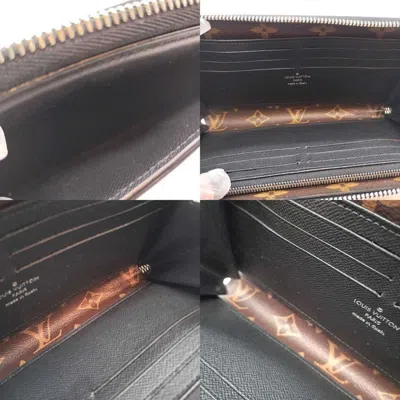Pre-owned Louis Vuitton Monogram Macassar Black Brown Long Wallet (bi-fold) () In Multi