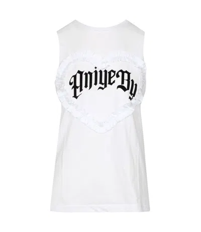 Aniye By Pleated Vest With Round Collar In White