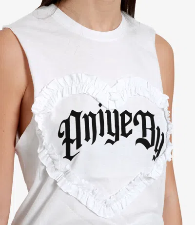 Aniye By Pleated Vest With Round Collar In White
