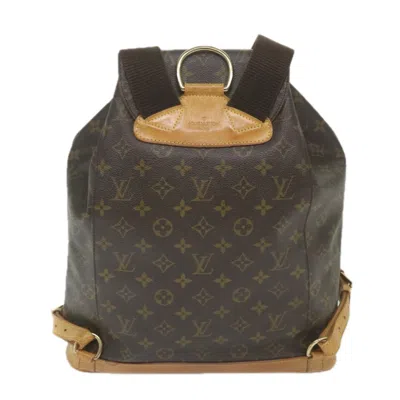Pre-owned Louis Vuitton Montsouris Brown Canvas Backpack Bag ()