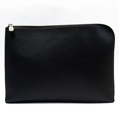 Pre-owned Louis Vuitton Noir Leather Clutch Bag Pochette ()