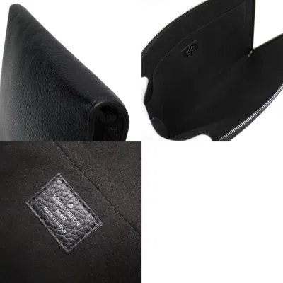 Pre-owned Louis Vuitton Noir Leather Clutch Bag Pochette ()