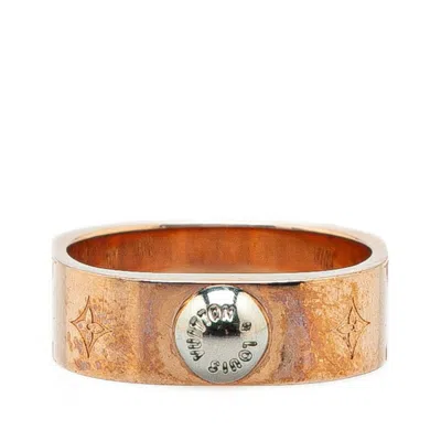 Pre-owned Louis Vuitton Pink Gold Silver Gold Plating Metal Band Ring ()