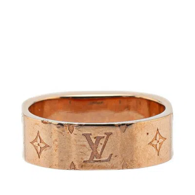 Pre-owned Louis Vuitton Pink Gold Silver Gold Plating Metal Band Ring ()