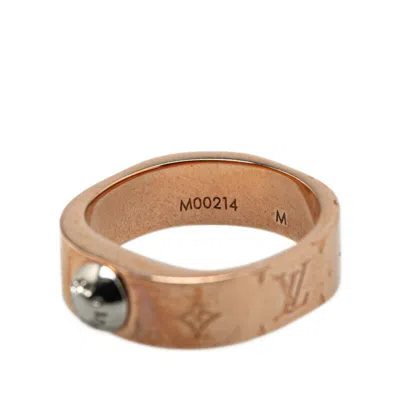 Pre-owned Louis Vuitton Pink Gold Silver Gold Plating Metal Band Ring ()