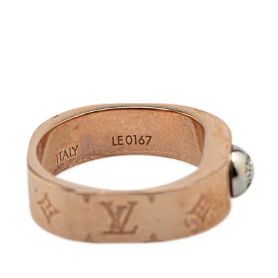 Pre-owned Louis Vuitton Pink Gold Silver Gold Plating Metal Band Ring ()