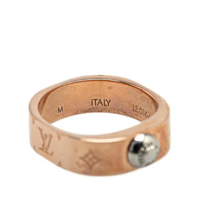 Pre-owned Louis Vuitton Pink Gold Silver Gold Plating Metal Band Ring ()