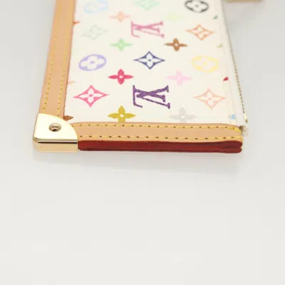 Pre-owned Louis Vuitton Pochette Clés White Canvas Wallet  ()