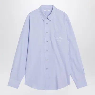Givenchy Embroidered Logo Long-sleeved Shirt In Blue