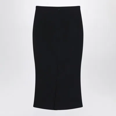 Givenchy Black Midi Skirt With Pleats On The Back In Black