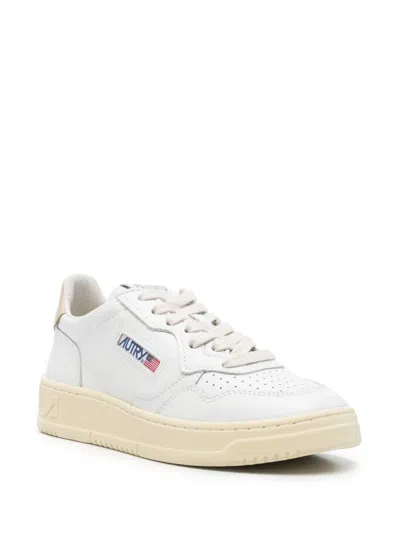 Autry Sneakers Medalist Low In Pelle Bianca E Tidal Foam In White