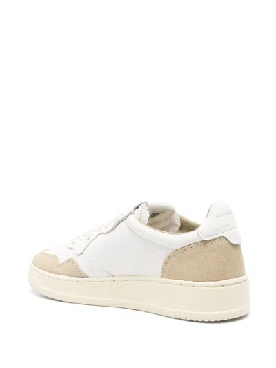 Autry Low-top Sneakers With Smooth Leather And Suede Accents In White