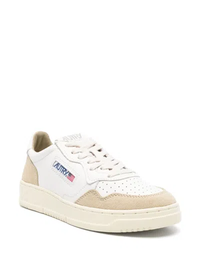 Autry Low-top Sneakers With Smooth Leather And Suede Accents In White