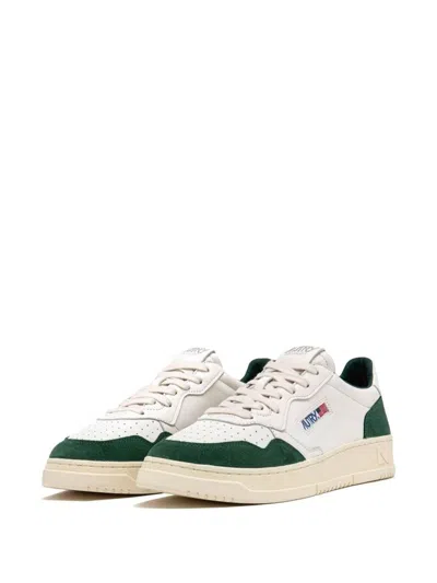 Autry Medalist Low White Leather And Suede Bottle Sneakers