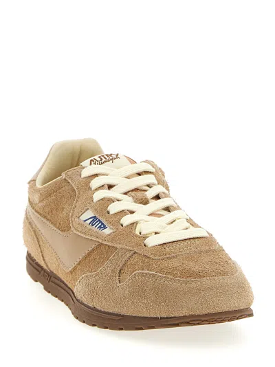 Autry Windspin Tonal Sneakers In Suede And Leather