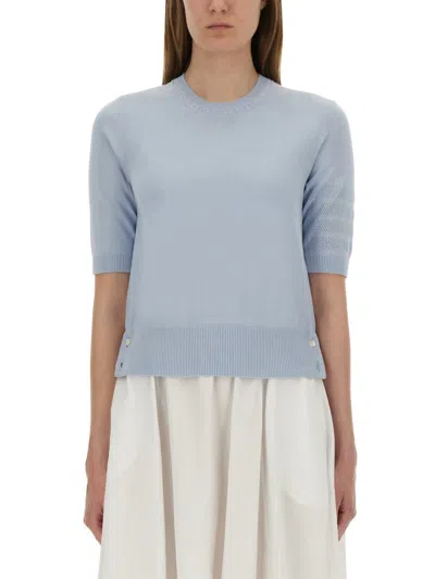 Thom Browne Women's 4bar Knitted Tshirt In Blue