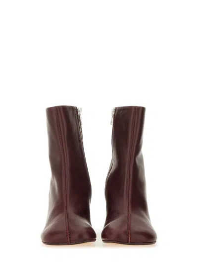 Mm6 Maison Margiela 70mm Leather Zip-fastening Block-heel Ankle Boots In Brown