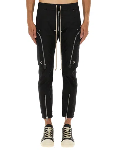 Rick Owens Bauhaus-inspired Cargo Pants With Elastic Waistband In Black