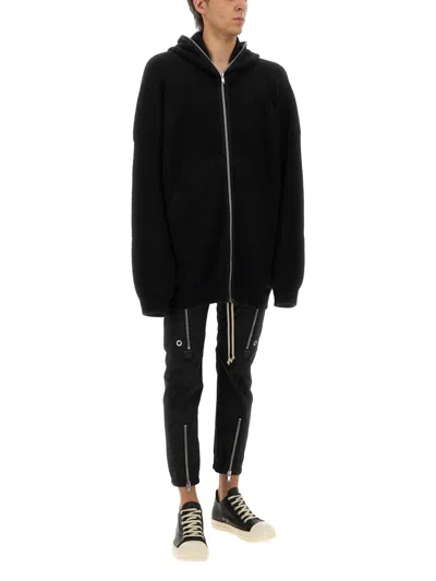 Rick Owens Bauhaus-inspired Cargo Pants With Elastic Waistband In Black