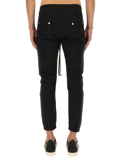 Rick Owens Bauhaus-inspired Cargo Pants With Elastic Waistband In Black