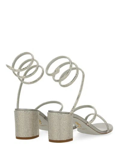 René Caovilla Rene Caovilla Cleo Ankle Strap Embellished Sandals In Silver