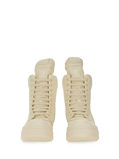 Rick Owens White High-top Sneakers With Platform Sole