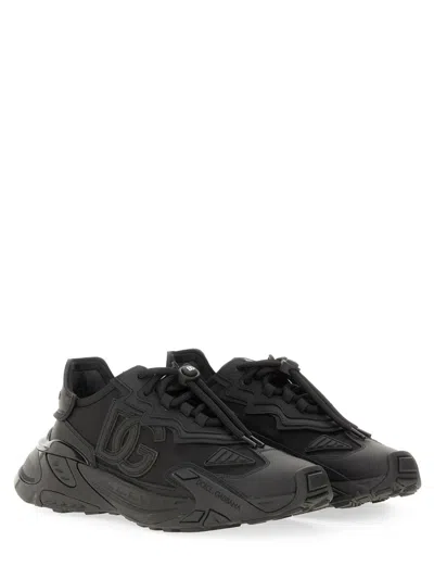 Dolce & Gabbana Daymaster Black Leather Blend Sneakers In Multi