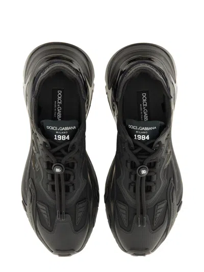 Dolce & Gabbana Daymaster Black Leather Blend Sneakers In Multi