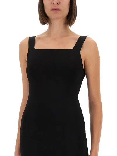 Khaite Dixi Square-neck Sleeveless Knit Maxi Dress In Black