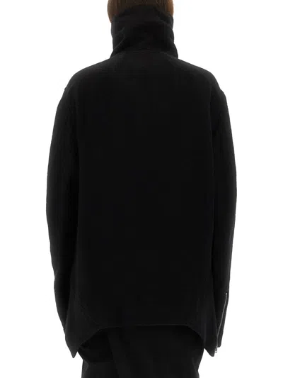 Rick Owens Tailored Jacket With High Collar And Long Sleeves In Black
