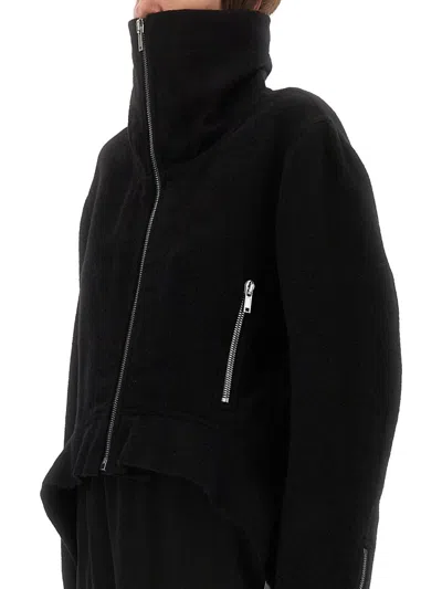 Rick Owens Tailored Jacket With High Collar And Long Sleeves In Black