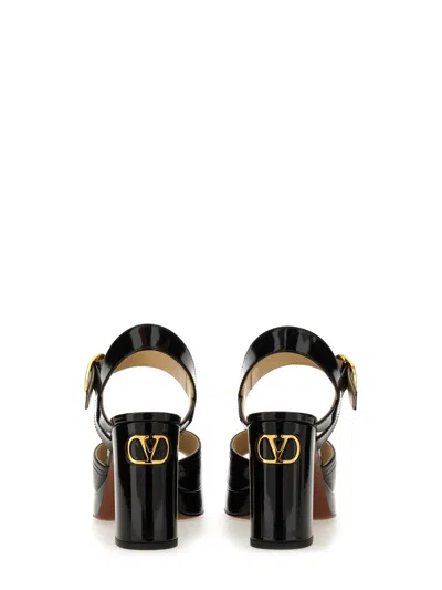 Valentino Block Heel Buckle Detail Open Toe Sandals