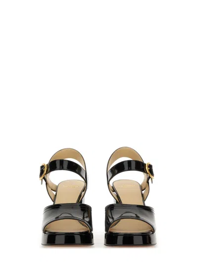 Valentino Block Heel Buckle Detail Open Toe Sandals