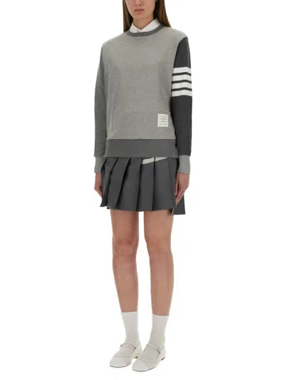 Thom Browne Funmix Classic Loopback 4bar Sweatshirt In Gray