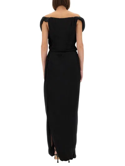 Vivienne Westwood Black Long Ginnie Amber Maxi Dress In Black