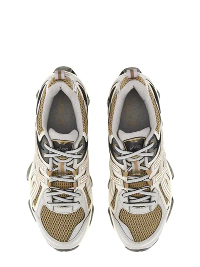 Asics Multicolour Synthetic Leather Sneakers In Gold